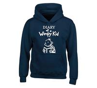 World Book Day Movie Diary Themed Hoodie, Book Lover Wimpy Kid Funny Sarcastic Cartoon Gift For Boys Girls Unisex Hoodie Kids Adults Top (Navy, 12 Years)