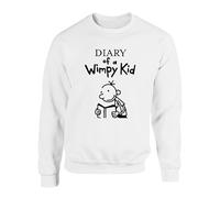 World Book Day Movie Diary Themed Jumper, Book Lover Sweatshirt Wimpy Kid Funny Sarcastic Cartoon Gift For Boys Girls Unisex Kids Adults Top (White, 12 Years)