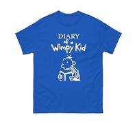 World Book Day Movie Diary Themed T-Shirt, Book Lover Novelty Shirt, Wimpy Kid Funny Cartoon Gift for Boys Girls Unisex Kids Adults Top (Royal, 9 Years)