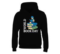 World Book Day School 2025 Boys Hoody Funny Reading Story Fancy Dress PulParty Jumper Girls Kids Gift Hoodie Top Printed Design Black - Youth X-Small (Age 3-4)