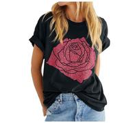 World Book Day T-Shirts Adults Black Short Sleeve Blouses Tank top with Built in Bra Gym Tshirt Women Loose fit Womens Cotton Tops Size 16 Oversized Tshirt Teenage Girls