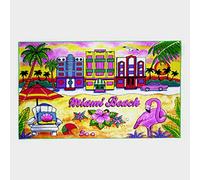 World By Shotglass Miami Beach Florida Cotton Tea Kitchen Towel 19" x 30"