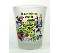 World By Shotglass New York Map Frosted Shot Glass