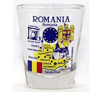 World By Shotglass Romania EU Series Landmarks and Icons Shot Glass