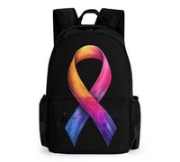 World C-ancer Day Hope 17" Laptop Backpacks Casual Daypacks Large Capacity Shoulder Bag for Camping Hiking Travel