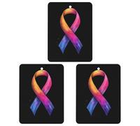World C-ancer Day Hope 3 Pcs Automotive Air Fresheners Mirror Aromatherapy Tablets Ornament Car Fragrance Scented Cards Square