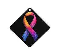 World C-ancer Day Hope Automotive Air Fresheners Mirror Aromatherapy Tablets Ornament Car Fragrance Scented Cards Rhombus