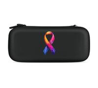 World C-ancer Day Hope Carrying Case Compatible with Switch Hard Travel Storage Bag with 15 Game Card Slots
