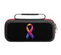 World C-ancer Day Hope Carrying Case Compatible with Switch Hard Travel Storage Bag with 20 Game Card Slots