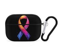 World C-ancer Day Hope Compatible with Airpod Pro Case PC Scratch-Resistant Drop-Proof Protective Cover with Keychain Black-style