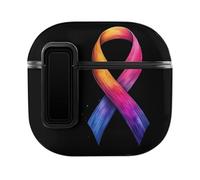 World C-ancer Day Hope Compatible with Airpods 4 Case PC Scratch-Resistant Drop-Proof Protective Cover with Secure Buckle