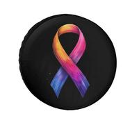 World C-ancer Day Hope Spare Tire Cover Waterproof Oxford Cloth Adjustable Foldable Wheel Protector