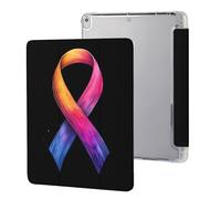 World C-ancer Day Hope Tri-fold Tablet Case Compatible with IPAD 2017/2018/Air1/Air2 (9.7in)/Pro (10.5in) /Air3(10.5in)/10代 (10.9in) Soft Protective with Pen Slot