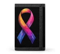 World C-ancer Day Hope Trifold Men's Wallets with 8 Card Slots & Key Hook Slim Travel Purse Money Clip