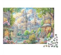 World Cities Collage 1000 Pc Jigsaw Puzzles Magical Castle Garden for Adults Recycled Cardboard Eco-Friendly Anxiety Reducer for Wall Decoration & Gifts Great Gift Idea Puzzle 38x26cm/1000pc