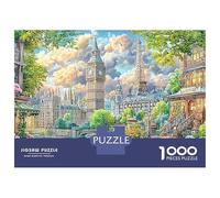 World Cities Collage 1000 Piece Jigsaw Puzzle for Adults Castle Canal Paris Colourful Jigsaws Challenge Games Great Gift 52x38cm/1000pcs