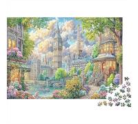World Cities Collage Colourful Garden with Ornate Structure 1000 Pcs Puzzle Adults And Children Beautifully Illustrated 52x38cm/1000pcs