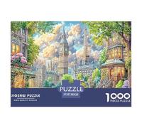 World Cities Collage Colourful Garden with Ornate Structure 1000 Pieces Jigsaw for Adults Beautifully Illustrated Challenging Home Activity 38x26cm/1000pcs