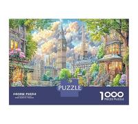 World Cities Collage Jigsaw Puzzle 1000 Piece for Adults 1000 Pieces Eiffel & Big Ben Challenge Toy for Educational Games Gifts 70x50cm/1000pcs