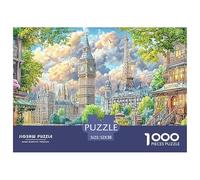 World Cities Collage Recycled Cardboard Jigsaw Puzzle Magic Castle 1000Pc for Senior Citizens Challenging & Brainteasing 52x38cm/1000pcs