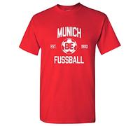 World Classic Soccer Football Arch Cup T Shirt, Munich Home Red, Medium