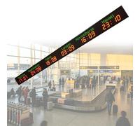 World Clock, Digital Time Zone Clock with Remote Control, 3/4/5/6 City Display, Automatic Calibration, 3-Level Brightness, Commercial Wall Mounted