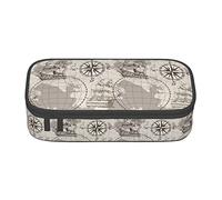 World Compass Sailing Ship Sailboat Travel History Journey Ocean Special pencil case for girls boys, Big Capacity pencil case large pencil pouch, Students Stationery pen bag pencil bags with zipper fo