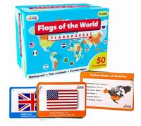World Countries Flashcards | World Country Flags Flash Cards for Kids - 50 Country, Continent, Capital, Population Country Flag, Economy, Languages, Currency Flashcards