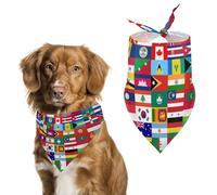 World Country Flag Pattern Dog Bandanas Cute Triangle Bibs Washable Cats Dogs Neckerchief Pet Scarf