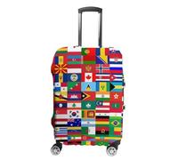 World Country Flag Pattern Luggage Cover Elastic Suitcase Protectors Anti-Scratch Fits 18-32 Inch Case
