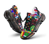 World Country Flag Pattern Men's Road Running Shoes