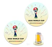 World Cup 2026 Beer Coasters 10cm Round-2026 World Cup Desktop Decorations- Eco-Friendly Absorbent Paper Coasters for Football Viewing Parties, Bars, Pubs & Home -Football Themed Drinks Mats-20 Pack