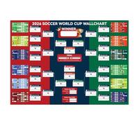 World Cup 2026 Wall Chart Kit Extra Large 110 x 30cm, 2PCS Football Schedule Poster with 600 Flag Stickers & Markers, Tournament Tracker Calendar Bracket Poster for Football Fans Party Decorations
