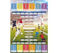 World Cup 26 Wall Chart. 2026 Canada, Mexico & USA. A2 Poster Twin Pack. Includes details for every game with spaces to write results and team progress through rounds to the final.
