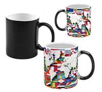 World Cup Ball 2026 Mug Preheated Water Changes Color Flags of Various Countries Football League Commemorative Gift Design With a white Box World Cup Fan Merchandise Living Room Office Decorations