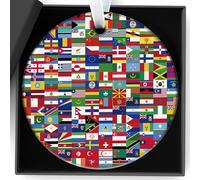 World Cup Ceramic Ornaments 2026 Round World Flags Ornaments Set Country Flags of The world on 3 inch Ceramic Ornament world Cup ornaments Gift Ornament for Presents in Gift Box (Green)