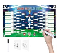 World Cup Football 2026 interactive Foldable Poster Handwritten Watercolor Pen Team Information and World Cup Football Match Schedule Chart Bedroom Gymnasium Wall Display Fan Poster Gift 85x60cm