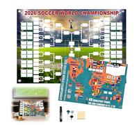 World Cup Football 2026 interactive Foldable Poster Soccer The World Championship Schedule Poster & Final Round 48-team Showcase Tournament Wall Chart for Football Fans Gift Party Decoration