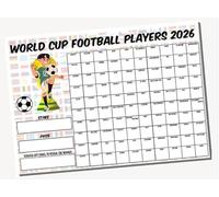 World Cup themed A3 guess the name of the Football Player, Scratch Match and Win Fundraising Game. 100 players