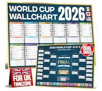 World Cup Wall Chart 2026 | A1 Size 2026 World Cup Football Poster with UK Fixtures, Dates, Kick Off Times, Stadiums & Host Cities | World Cup Sweepstake & Prediction Chart