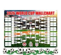 World Cup Wall Chart 2026,Cup Football Wall,Cup Wallchart,Schedule Poster,Party Decorations,Size 90x60cm Fixtures,Great Gifts for Soccer Fans Interactive Foldable,Match Bedroom Gymnasium Fan Gift (B)