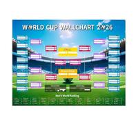 World Cup Wall Chart 2026,Cup Football Wall,Cup Wallchart,Schedule Poster,Party Decorations,Size 90x60cm Fixtures,Great Gifts for Soccer Fans Interactive Foldable,Match Bedroom Gymnasium Fan Gift