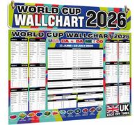 World Cup Wall Chart 2026 - World Cup Chart - Football Tournament Poster Huge A1 Size With Fixtures, UK Kick Off Times, TV Channels, Stadiums & Match Schedule Folded to A4 Multicoloured