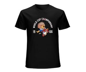 World Cup Willie Inspired T-Shirt - Fan Shirt 1966 Champions Retro Football Black Size M