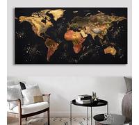 World Diamond Art Map Diamond Painting Kits 5D Crystal Art Kits for Adults Gems Arts and Crafts for Adults DIY Square Full Drill Rhinestones Mosaic Kit Large Canvas for Home Wall Decor 40x80cm,Cod-134