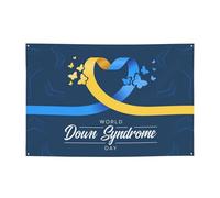 World Down Syndrome Awareness Day Backdrop Banner Holiday Decoration Photo Booth Background Tapestry Decor Supplies for Party Home Office 47 * 71 Inches