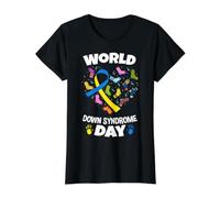 World Down Syndrome Day Awareness Socks Special Education Value Graphic T-Shirt, Women, Black, L