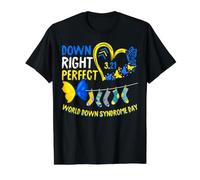 World Down Syndrome Day March 21 Down Right Perfect Design Value Graphic T-Shirt, Men, Black, L