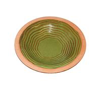 Wild Life World Echoes Bird Bath with 3 Glazed Feet, Green