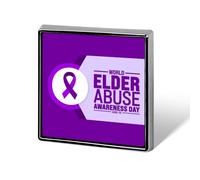 World Elder Abuse Awareness Day Pins Square Badge Lapel Pin Enamel Buttons Party Decorations
